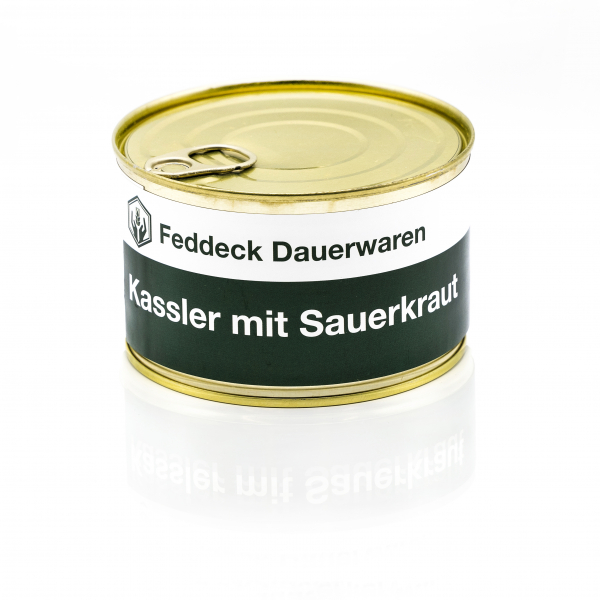 Canned ready meal, Smoked pork (Kassler) with sauerkraut 400 g